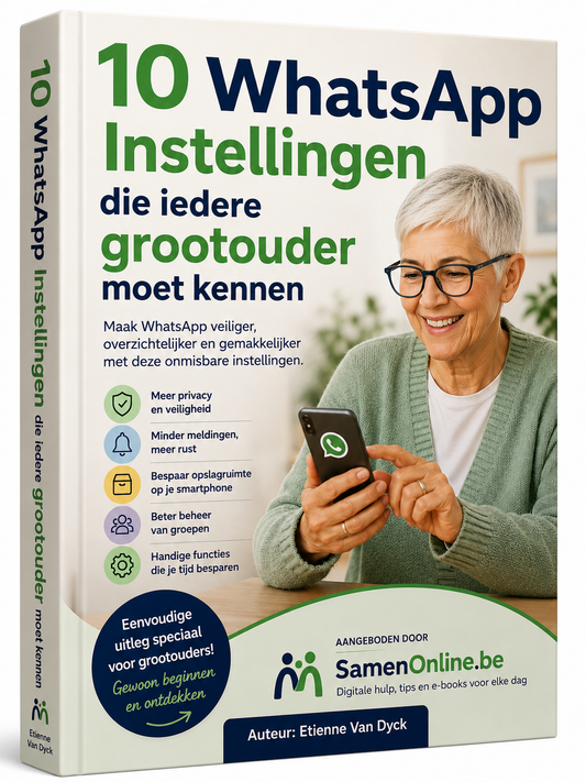 e-Book, SamenOnline.be, Eenvpudig Whatsapp instellingen, grootouders